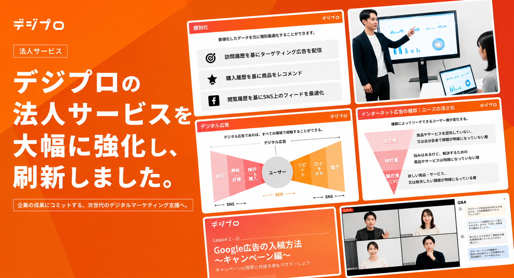 法人向けデジタルマーケティング研修「デジプロ法人コース」を刷新～企業ごとの課題に応じたオーダーメイド型研修と伴走支援を強化～